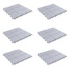 Nature Spring Patio and Deck Tiles, Interlocking Outdoor Flooring Pavers Weather Resistant, Square, Grey, Set of 6 951859MFX